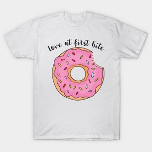 Love At First Bite- Tasty Funny Donut T-Shirt